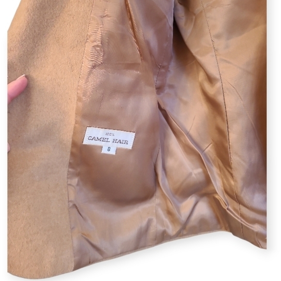 Vintage Nordstrom Womens 100% Camel Hair Blazer Tan 2 Button Front Pockets - Picture 6 of 17